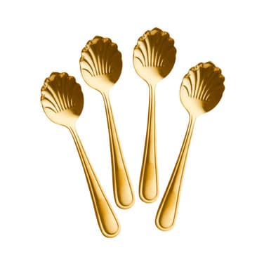 Stainles Steel Tea Spoon Set of 4 Goud