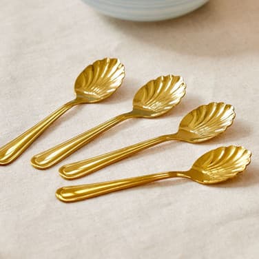 Stainles Steel Tea Spoon Set of 4 Goud