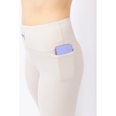 Pocket Rib Tights Beige