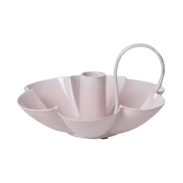 Metal Flower Shape Candle Holder Roze
