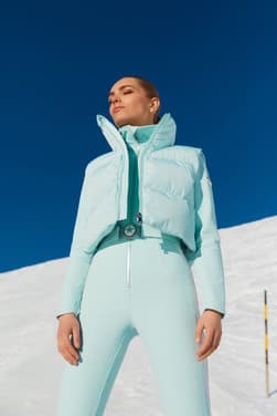 CROPPED BODYWARMER Blauw