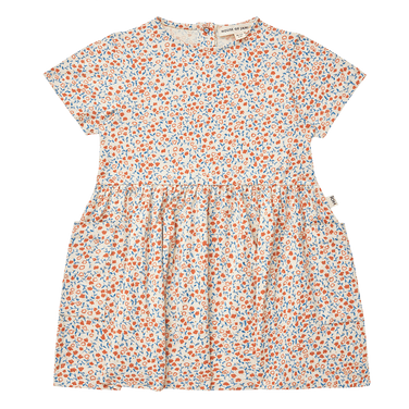 Relaxed Pocket Dress Floral AOP Peach Shortsleeve Multi