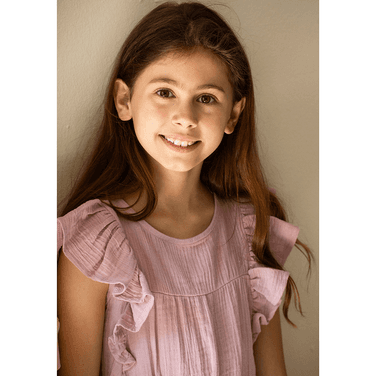 Sleeveless Ruffled Dress Musseline Paars