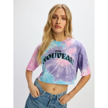 Ladies Knitted Cropped T-shirt Marilyn Multi