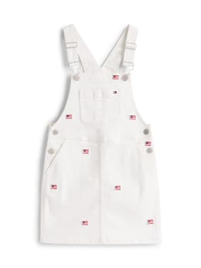 DUNGAREE DRESS CRITTER AOP FLAGS Off White