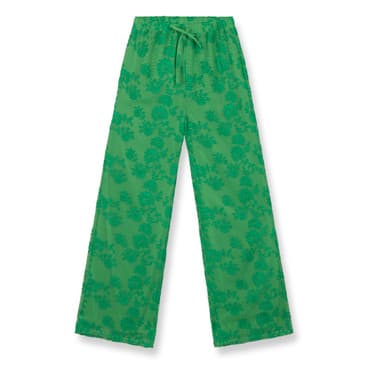 Ladies Knitted Wide Leg Pants Mara Groen