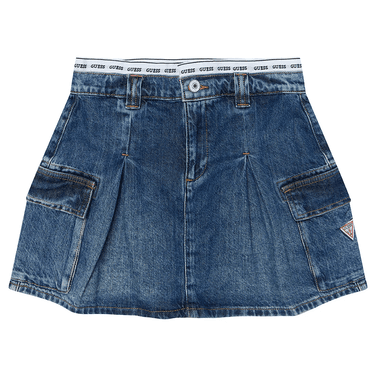RIGID DENIM SKIRT CARGO Blauw