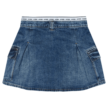 RIGID DENIM SKIRT CARGO Blauw