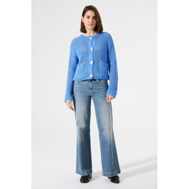 H50052 Ladies Cardigan Licht Blauw