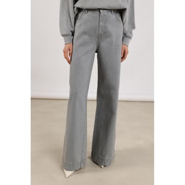 Abby Pants Denim Coating Grijs