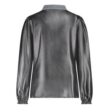 Top Scarf-Tie Metallic Grey Zilver