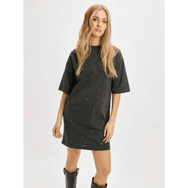 Ladies Knitted T-shirt Dress Bella Grijs