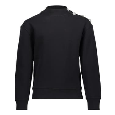 Sweater buttons at shoulder Zwart 1