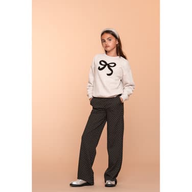 Pants jacquard wide leg Zwart 1