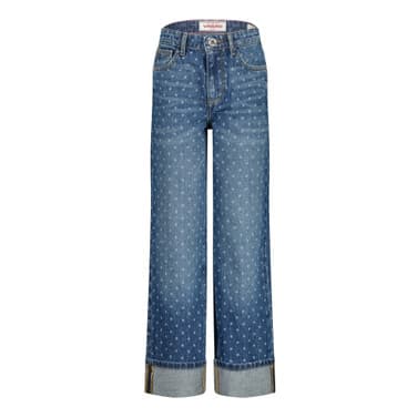 Cato Dots Jeans Wide Leg Blauw