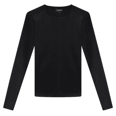 Ladies Knitted Thumbhole Longsleeve Penny Zwart 1