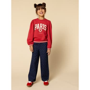 Little heart denim wide leg pants Blauw