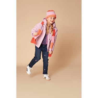 girls hat striped rainbow colours Paars