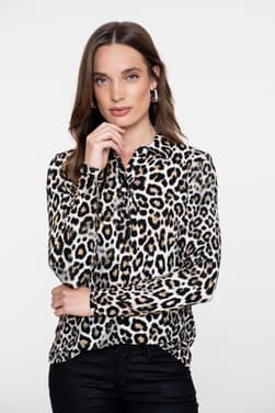 Blouse AOP jersey Zwart 1