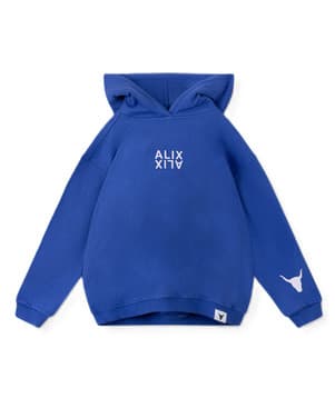 kids knitted logo hoody Blauw