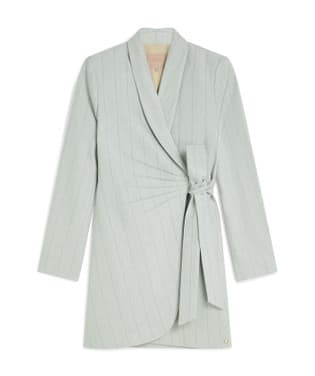 BONITA Overslagjurk met krijtstreep Grijs