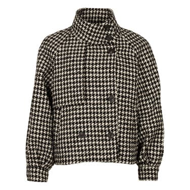 Coat Ondina Pied de Poule Zwart 1