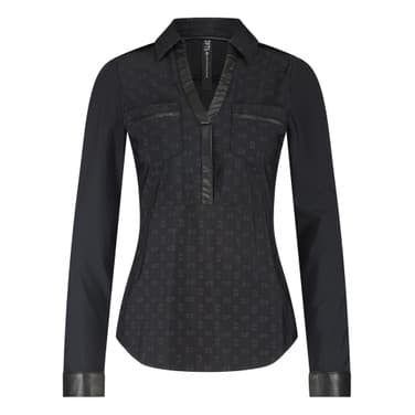 Top V-collar Black/Logo Zwart 1