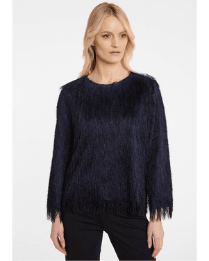 Franjes Top Abiara Donker Blauw
