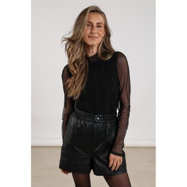 Puck Top Strass Zwart 1