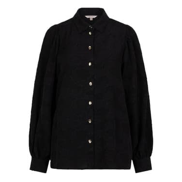 Blouse flower jacquard Zwart 1