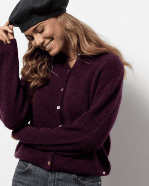 Bibi mohair cardigan Bordeaux