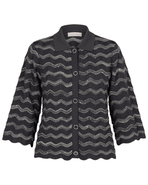 Jacy sequins cardigan Antraciet