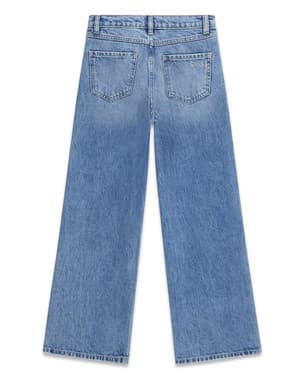 90s Fit Rigid Denim Pants Damage Blauw