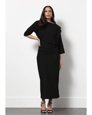 Ineke LS dress Zwart 1