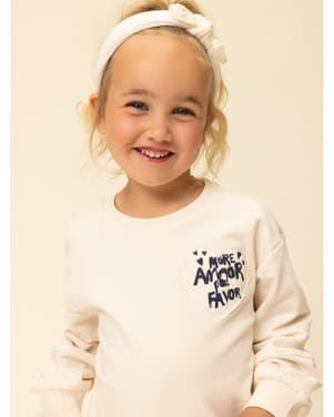 Little printed sweater backprint heart Off White