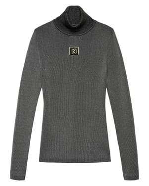 Noroton Shiny Turtleneck Zwart 1