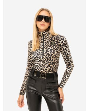 Nantes Leopard Ski Pully Beige