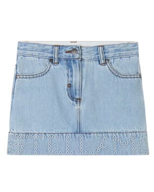 Skirt Denim Logo Blauw