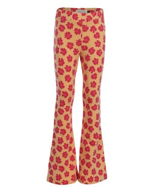 Little Flowered Flaired Sweat Pants Geel