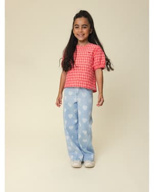 Little Heart wideleg Denim Blauw