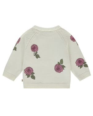 baby cardigan spring roses Ecru