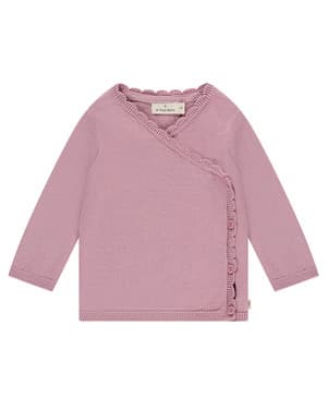 baby cross body cardigan spring roses Roze