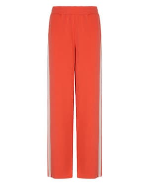 Trousers wide stripe Modal Rood