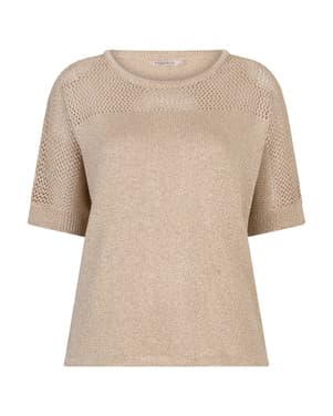 Sweater ajour batwing Zand