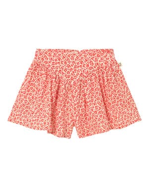 Flor animal print cotton shorts Rood