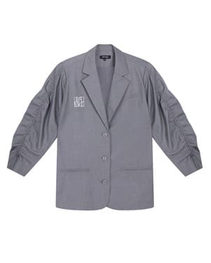 ladies woven oversized blazer JENNY Grijs