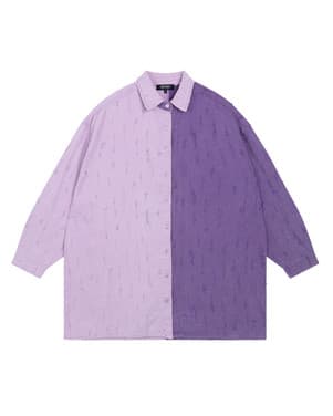 ladies woven two colour denim blouse LOLAY Paars