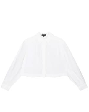 ladies woven cropped blouse MYRA Off White
