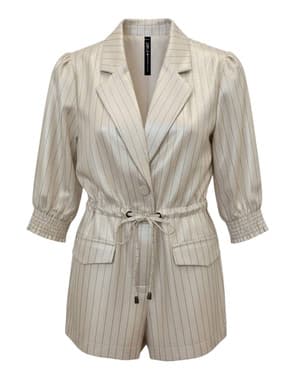 Blazer Drawstring Pinstripe Parachute Sand Zand