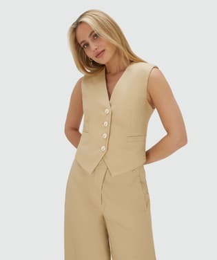 MONET fitted gilet Camel